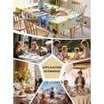 thumbnail image 5 of Spring Dog Table Cloth, Waterproof Tablecloth for Rectangle Tables, Sunflower Daisy Botanical Yellow Ombre Reusable Washable Fabric Table Cover for Restaurant Kitchen Dining Tables 60"x84", 5 of 9