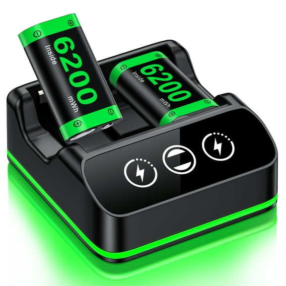 EUROA 2PCS Xbox One Controller Battery Pack with 2x6200mWh for Xbox One/S/X/Elite Controller, Rechargeable Battery Pack for Xbox Series X/S, XBox Accessories