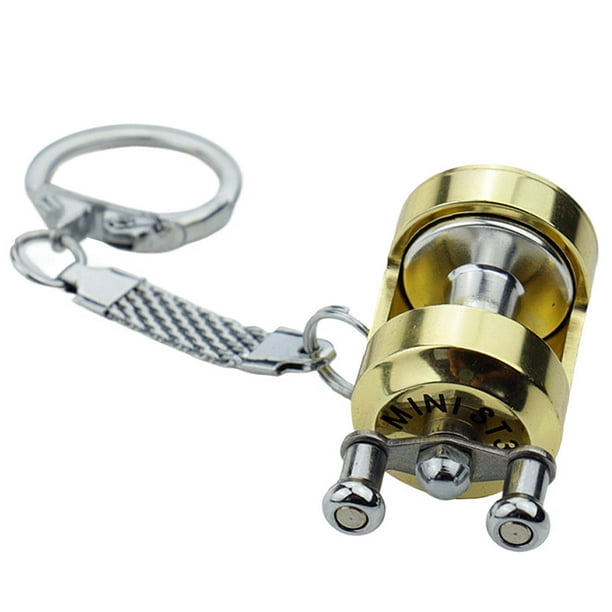 Llavero con colgante de tambor de carrete de pesca de aleación colgante de rueda de pesca regalo de pescador 1 ud.