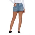 thumbnail image 4 of Forever 21 Women's Denim Mini Skirt with Stud Details - Low Rise Jean Skirt, Classic Five Pocket Design Casual Everyday Style, Blue, 10, 4 of 6