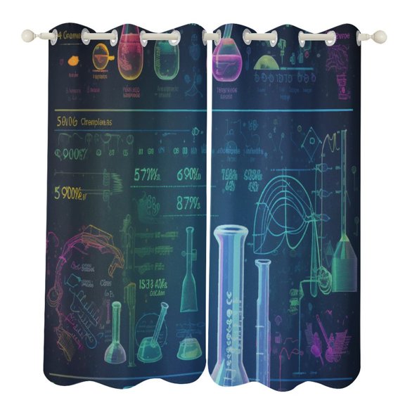 Equation Formula Blackout Curtains for Bedroom Curtains Insulated Room Darkening Window Drapes for Living Room