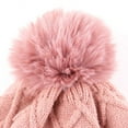 thumbnail image 4 of SYMOID Womens Pink Wool Winter Hat Scarf Gloves Set - 3-Piece Knitted Style with Pom Pom, Warm Cold Weather Accessory for Adults,Size Free Size, 4 of 9