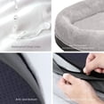 thumbnail image 4 of Pettycare 38 inches Memory Foam Dog Beds for Large Dogs, Orthopedic Dog Bed Washable with Removable Cover and Waterproof Liner, Couch Pet Bed Sofa with Sides and Nonskid Bottom, Fits up to 75lbs, Grey, 4 of 7