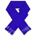 thumbnail image 4 of Glory Max Women's Large Soft Silky Pashmina Shawl Wrap Blue Solid Plain Wedding Scarf, 4 of 5