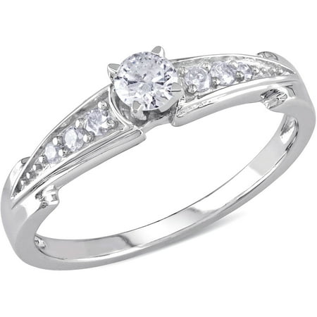 Miabella 1/4 Carat T.W. Diamond Sterling Silver Engagement Ring