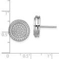 thumbnail image 2 of SS Rhodium-Plated CZ Brilliant Embers Circle Post Earrings in Sterling Silver, 2 of 2