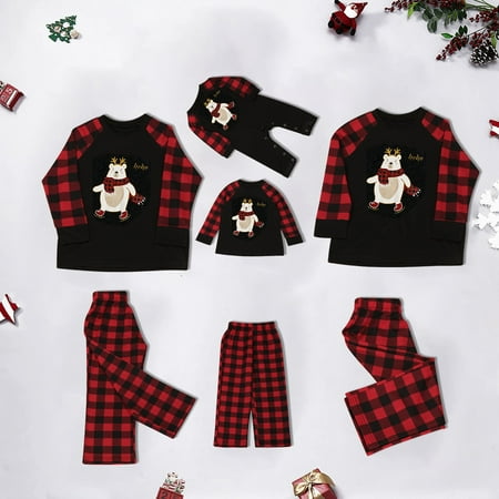 

New Year New You 2022! on Clearance Hesxuno Christmas Parent-Child Outfit Baby Printed Xmas Family Matching Pajamas Crawl Baby Essentials Baby Days Saving Event
