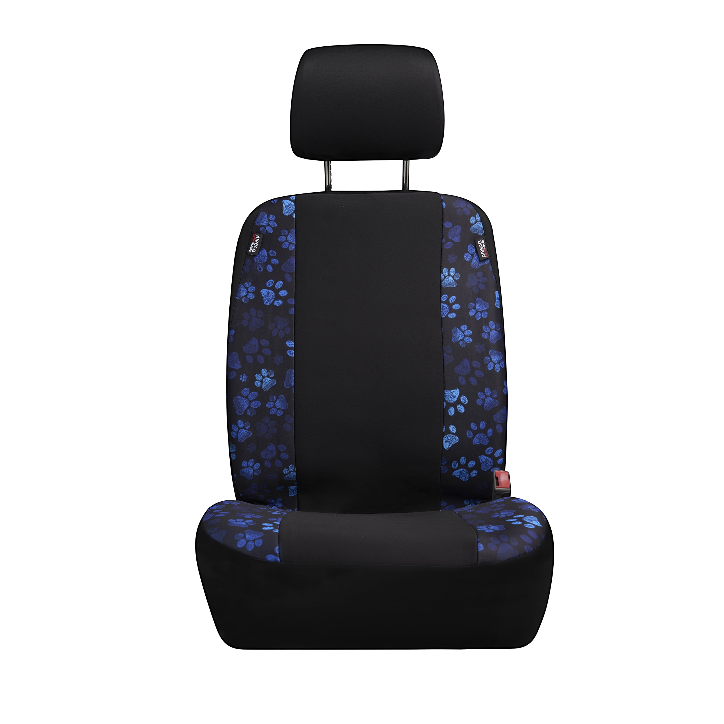 Auto Drive 1-Piece Black-Blue Paw Print Seat Cover, 43772WDI