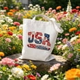 thumbnail image 4 of Beautynvta 250th Anniversary Canvas Tote, Reusable Grocery Bag, 4th July Print Shoulder Bag for Shopping, Beach, 4 of 7