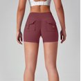 thumbnail image 5 of Chroia Scrunch Workout Cargo Bottoms for Women, High Waisted Pocketed Charm Gym Biker Yoga Booty Lifting Shorts, 5 of 9
