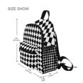 thumbnail image 3 of FORMRS School Backpack with Front Zippered Pocket 12" Elementary Student Travel Daypack, Black and White Geometric, 3 of 6