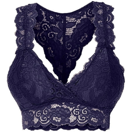 

Women s Plus Size Lace Bralettes Low-Cut Deep V Sexy Plunge Padded Bra Comfort Sports Bra Underwear Lingerie