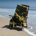 thumbnail image 4 of PHYHOO Black Gold Marble Beach Towel Oversized Microfiber Sand Free Beach Towel Quick Dry, Marble Lightweight Pool Towels for Adults Travel Towel for Gym Yoga Camp Swim 30x60in, 4 of 8