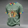 thumbnail image 2 of OIOLOYJM We the People Means Everyone Shirt for Men Lgbtq Pride Month Usa Shirts Equality Short Sleeve Crew Neck Clothes Light Green S, 2 of 4