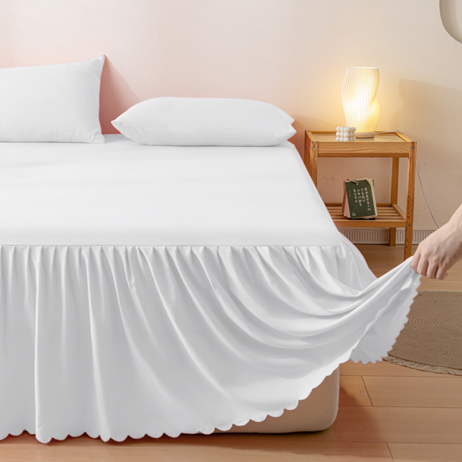 Bed Skirt Queen Size Ruffled Bed Skirt with Split Corners, Queen Bed Skirt Drop, Queen Size Bed Skirt, for Ruffled Bed Skirt with Split Corners, Bed Skirt Queen Size