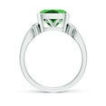 thumbnail image 2 of ANGARA Lab Grown Vintage Style Cushion Emerald Solitaire Ring for Women in 14K White Gold (Size-8mm) | May Birthstone Jewelry for Her | Lab-Grown Emerald Engagement Ring, 2 of 9