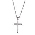 thumbnail image 3 of Collar Hombre de Cruz LUCKMAN, Acero Inoxidable con Baño Oro 18k o Color Plata, Modelo Ethan plateado UNITALLA, 3 of 7