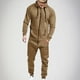 thumbnail image 1 of Mono de hombre de moda de color sólido con capucha, cremallera larga, bolsillo, mono informal, pantalones, pijama de poliéster para hombre, 1 of 6