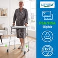 thumbnail image 2 of Andador Loyoda para personas mayores, ligero, compacto, plegable, con bandeja, altura ajustable, soporta hasta 169 kg, apto para FSA/HSA, color negro/azul (andador con bandeja), 2 of 5