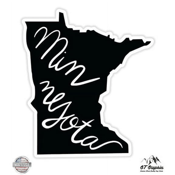 Minnesota State Shape - 3" Vinyl Sticker - For Car Laptop I-Pad Phone Helmet Hard Hat - Waterproof Decal