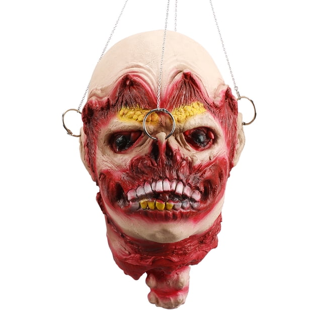 Hot Sale!Props Scary Hanging Severed Head Decorations Life-Size Bloody Corpse Head