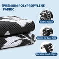 thumbnail image 5 of 8x10 Black&White Outdoor Rug Waterproof Reversible, Floral Plastic Straw Patio Rug, Foldable Outdoor Area Rug for RV Camping, Picnic, Beach, Balcony, Deck & Garden 8x10 Black&White, 5 of 9