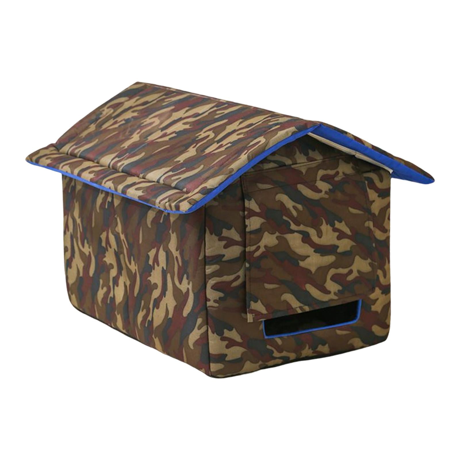 EHJRE Enclosed Outdoor Pet House Kennel with Detachable Roof Weatherproof Rainproof Sleeping Bed Nest Waterproof for Dog Kitten Rabbit Stray Cats , Red S