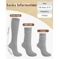 thumbnail image 2 of 5 Pairs Slouch Socks for Women, Soft Cotton Long Scrunch Tube Stockings, Casual Crew Boot Thigh High Thick Knit Socks, 2 of 7