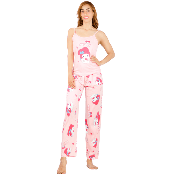 SET PIJAMA DE MUJER DE PANTALON Y BLUSA CON ESTAMPADO UNITALLA