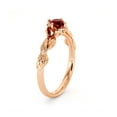 thumbnail image 4 of Dainty 14k Rose Gold Leaf Ruby Ring, 4 of 4