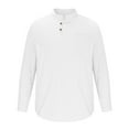 thumbnail image 5 of WREESH Mens Henley Neck Shirt Solid Color Long Sleeve Tees Simple Formal Commuter Shirt Casual Undershirt Workout Top White, 5 of 6