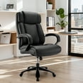 thumbnail image 3 of Ultra Big and Tall Desk Chair with Padded Armrest and Adjustable Seat - Supports up to 500lbs，Black, 3 of 7