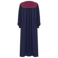 thumbnail image 4 of Miutii Unisex Women Men Church Robe Vneck Zipper Front Color Block Choir Dress Clergy Robes Graduation Gown Navy Blue XL, 4 of 5