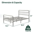 thumbnail image 6 of Zinus Florence 42" Metal Platform Bed Frame, Grey, King, 6 of 14