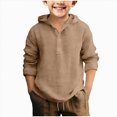 thumbnail image 1 of Splozh Chemise Boutonnée pour Enfants Décontractée Basique d'Été à Manches Longues Chandails pour Enfants Chemise Boutonnée pour Enfants Chemise Formelle pour Enfants, Brun, 12-13 Ans, 1 of 4