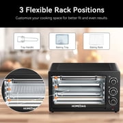 HOMEDAS® 38L/33.44QT Smart Multi-Function Countertop Oven,1600W XL Capacity Toaster Oven, 3-in-1 Countertop Oven with Bake/Toast/Broil Functions,Includes Baking Rack and Pan, Black, New