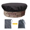 thumbnail image 3 of Hyasfey Housse de Foyer Ronde en Tissu Oxford 600D, Housse Imperméable Résistante aux Déchirures avec Ourlet Élastique pour Foyers Extérieurs en Pierre Intégrée, 3 of 7