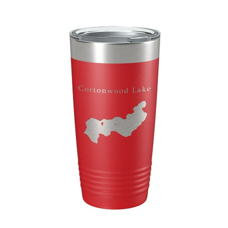 

Cottonwood Lake Map Tumbler Travel Mug Insulated Laser Engraved Coffee Cup Alaska 20 oz Red
