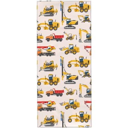 Cartoon Toy Machinery Excavator Soft Fingertip Towels, Hand Towel, Dish Towel for Bathroom All Season 12 x 27.5 inches