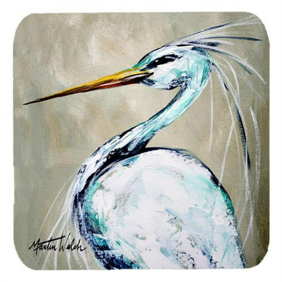 Bird - Heron Smittys Brother Foam Coasters, Set Of 4