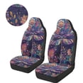 thumbnail image 3 of Uorisanigo Car Seat Cover, 2pcs High Back Vehicle Front Seat Cover, Stretchy Ethnic Floral Dragonfly Driver Seats Covers Protection Breathable Car Interior Decor for SUV Van Truck, 3 of 7