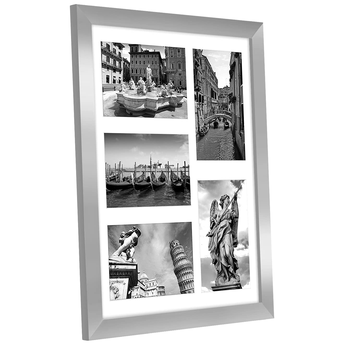 Americanflat 4x6 Collage Picture Frame with Shatter-Resistant Glass protect pictures front protects - Silver