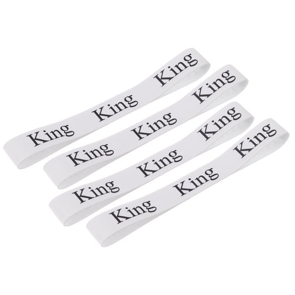 Bed Sheet Organizer Bands, 4 Pieces, White & Black (KING)