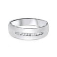 thumbnail image 2 of Mens 5.5mm 1/6ct Princess Cut Diamond Wedding Ring 10K White Gold, 2 of 2