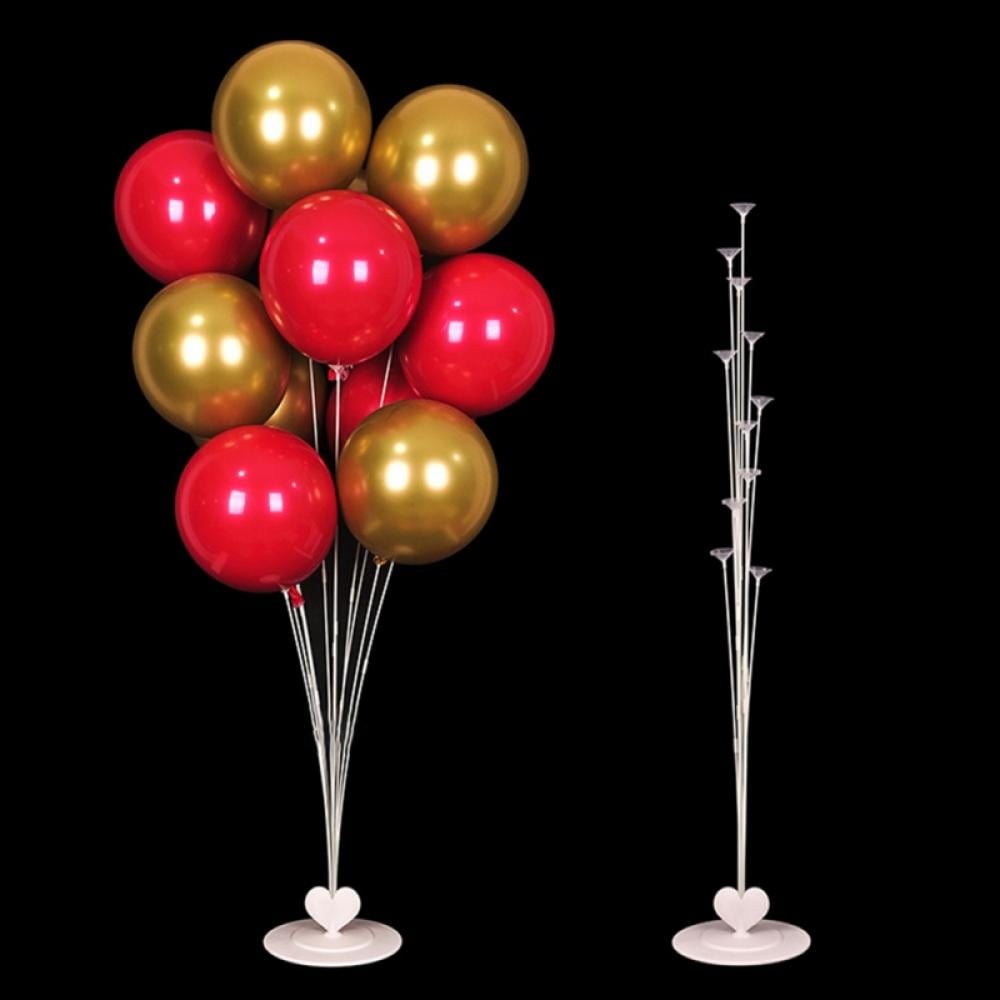 Height Table Balloon Stand Kit, Clear Balloon Stand Kit with 8 Pole Joints 7 Cups and 1 Base for