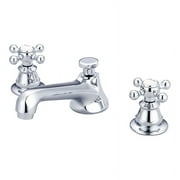 Water Creation 3" Cross Handles Solid Brass Faucet in Silver/Chrome