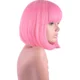 thumbnail image 3 of Peluca rosa pastel de bob corto con flequillo para mujer Pelucas sintéticas rosa suave resistentes al calor hasta los hombros de 12 pulgadas (rosa) JAMW Sencillez, 3 of 5
