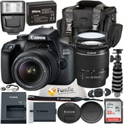 Canon EOS 4000D with EF-S 18-55mm f/3.5-5.6 III Lens & Professional Accessory Bundle - Includes: Spare LPE10 Battery, Slave Flash, Large Gadget Bag with Dual Buckles & Much More