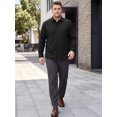 thumbnail image 2 of INSPIRE CHIC Men's Big & Tall Shirt Long Sleeve Button Down Casual Dress Shirts 3XL Black, 2 of 5