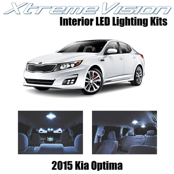 XtremeVision LED for Kia Optima 2015 9 Pieces Cool White Premium Interior LED Kit Package Installation Tool Tool